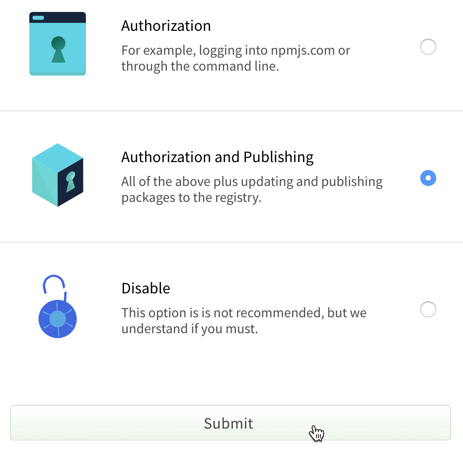 Screenshot showing 2FA submit button