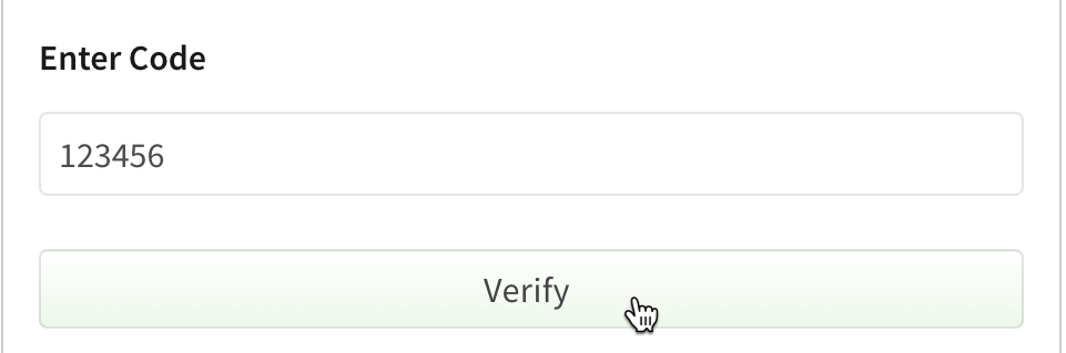 Screenshot showing 2FA verification